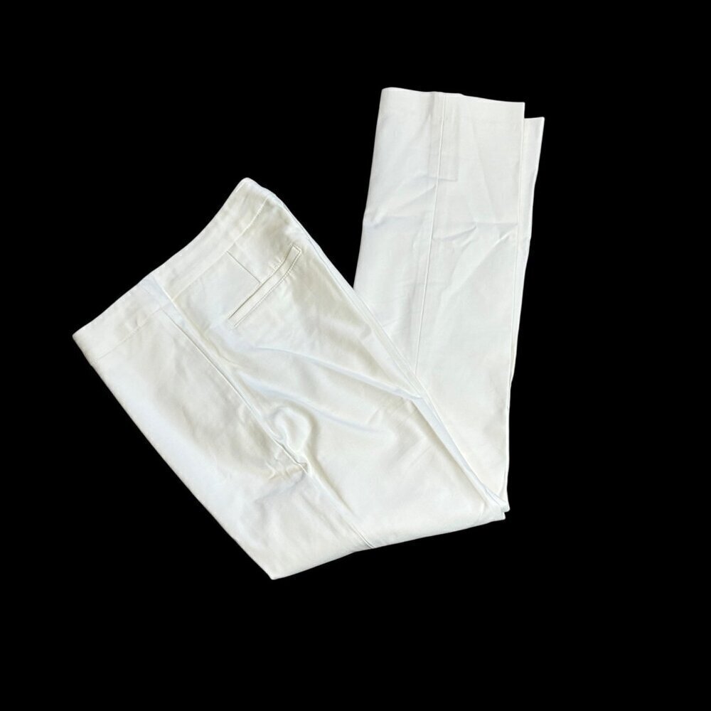 Nic + Zoe White Stretch Casual Straight leg Flat Front Pants Size 0